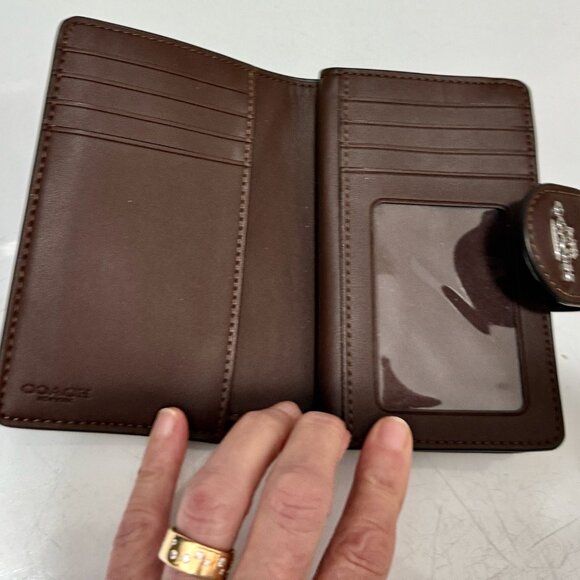 Coach Medium Corner Zip Wallet  Maple - Picture 4 of 6